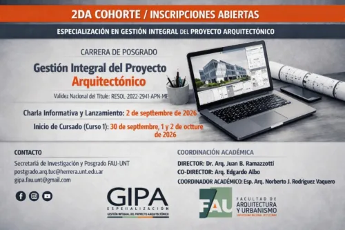 Segunda Cohorte (2026-2028): Especialización Integral del Proyecto Arquitectonico (GIPA)
