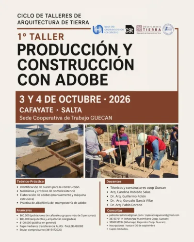 1º TALLER: PRODUCCIÓN Y CONSTRUCCIÓN CON ADOBE
