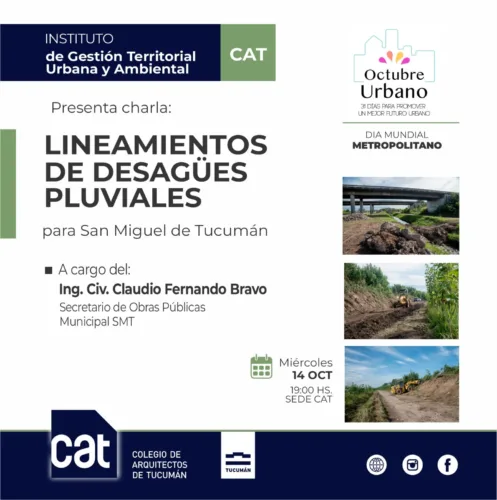 CHARLA: «LINEAMIENTOS DE DESAGÜES PLUVIALES»
